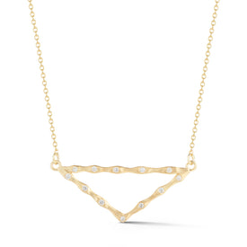 14K-Y EAST-WEST TRI. PEND., 0.25CT