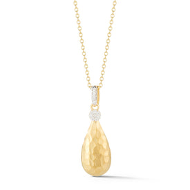 14K-Y TEAR-DROP PEND., 0.10CT