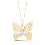 14K-Y BUTTERFLY PEND., 0.10CT