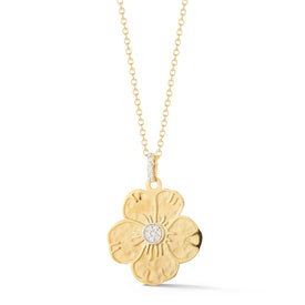 14K-Y SML. FLWR. PEND., 0.08CT