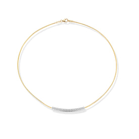 14K-Y COCOON DIA. BAR NECK., 0.20CT