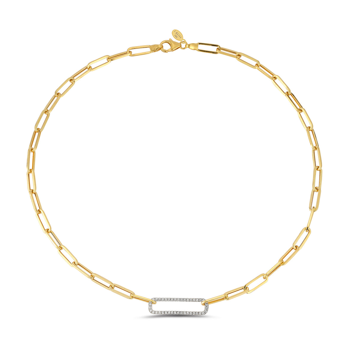 14K-Y OPEN LINK REC. NECK., 0.25CT