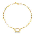 14K-Y OPEN LINK OPEN OVL NECK., 0.45CT