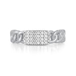 14K-Y OPEN LINK DIA. BAR RING, 0.14CT