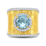 14K Gold 0.39 ct. tw. & 2.25CT Blue Topaz