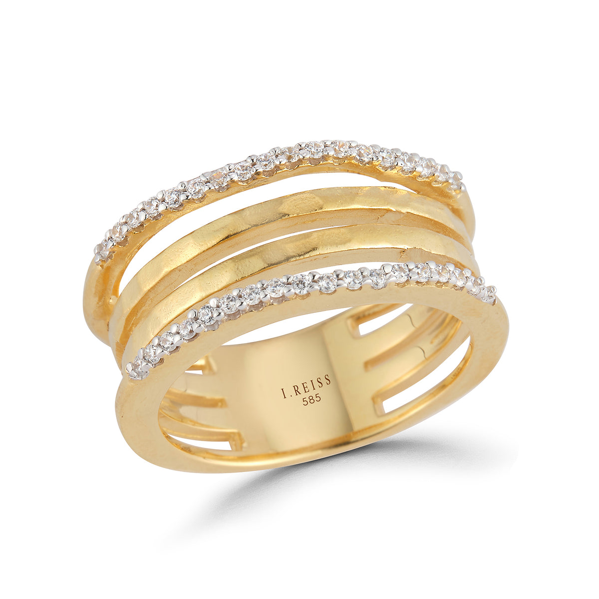 14K-Y CUT-OUT RING, 0.20CT