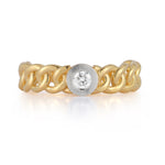 14K-Y OPEN LINK RING, 0.10CT