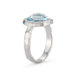 14K-W BLUE TOPAZ COCKTAIL RING