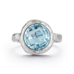 14K-W BLUE TOPAZ COCKTAIL RING