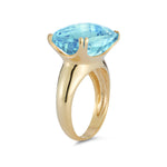 14K-Y BLUE TOPAZ COCKTAIL RING