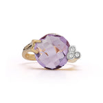 14K Gold 0.06 ct. tw. Diamond & 6.5CT Amethyst Ring