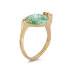 14K Gold 0.06 ct. tw. Diamond & 6.5CT Green Amethyst Ring