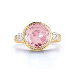 14K-Y ROSE QUARTZ COCKTAIL RING, 0.03CT