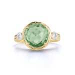 14K-Y GREEN AMETHYST COCKTAIL RING, 0.03CT