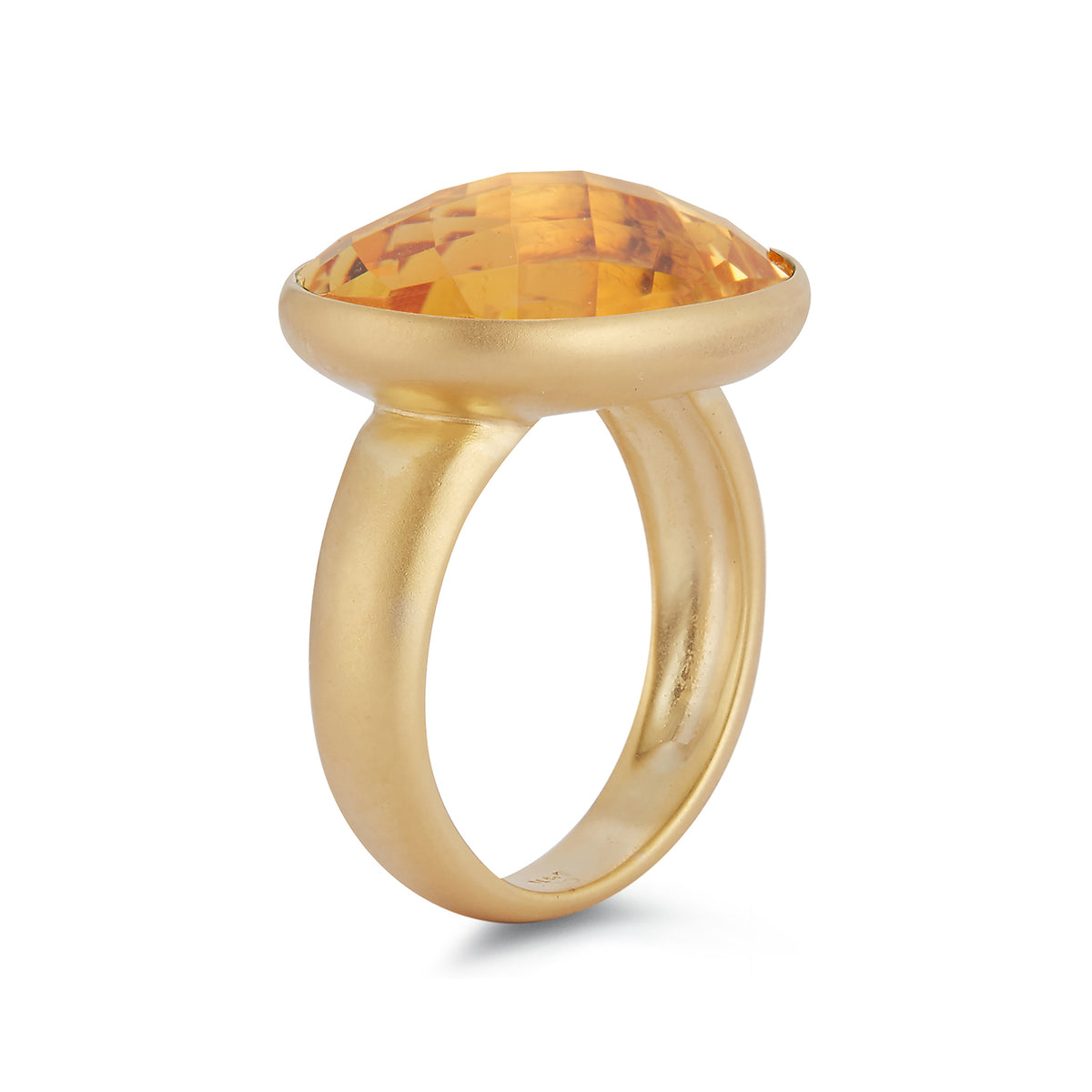 14K-Y CITRINE COCKTAIL RING