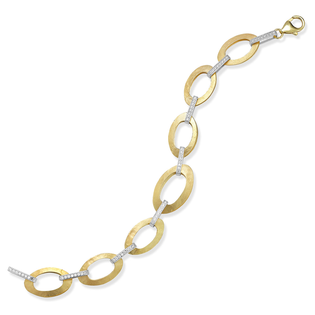 14K Gold 0.29 ct. tw. Open Oval Link Bracelet