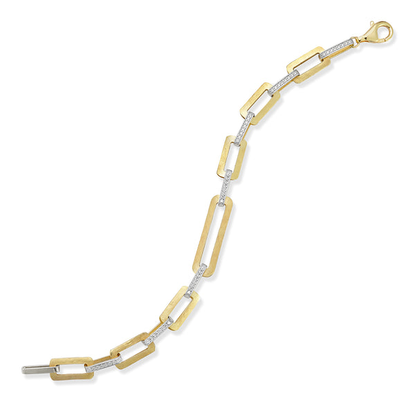 14K Gold 0.38 ct. tw. Open Rectangle Link Bracelet