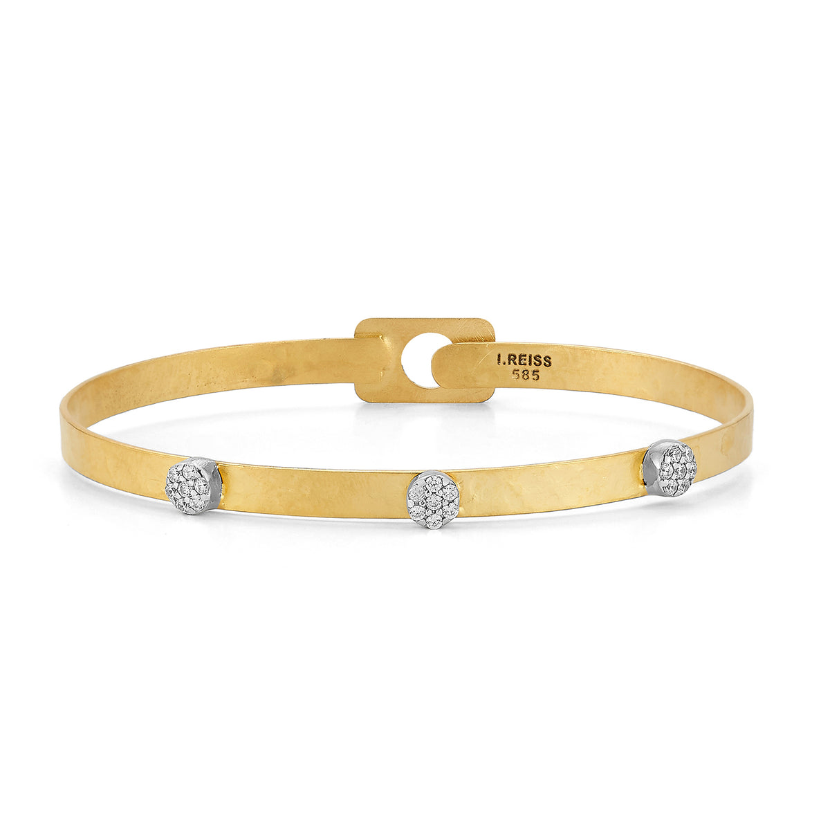 14K Gold 0.21 ct. tw. 4mm Hammered Bangle Bracelet