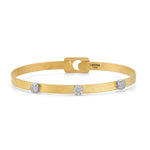 14K Gold 0.21 ct. tw. 4mm Hammered Bangle Bracelet
