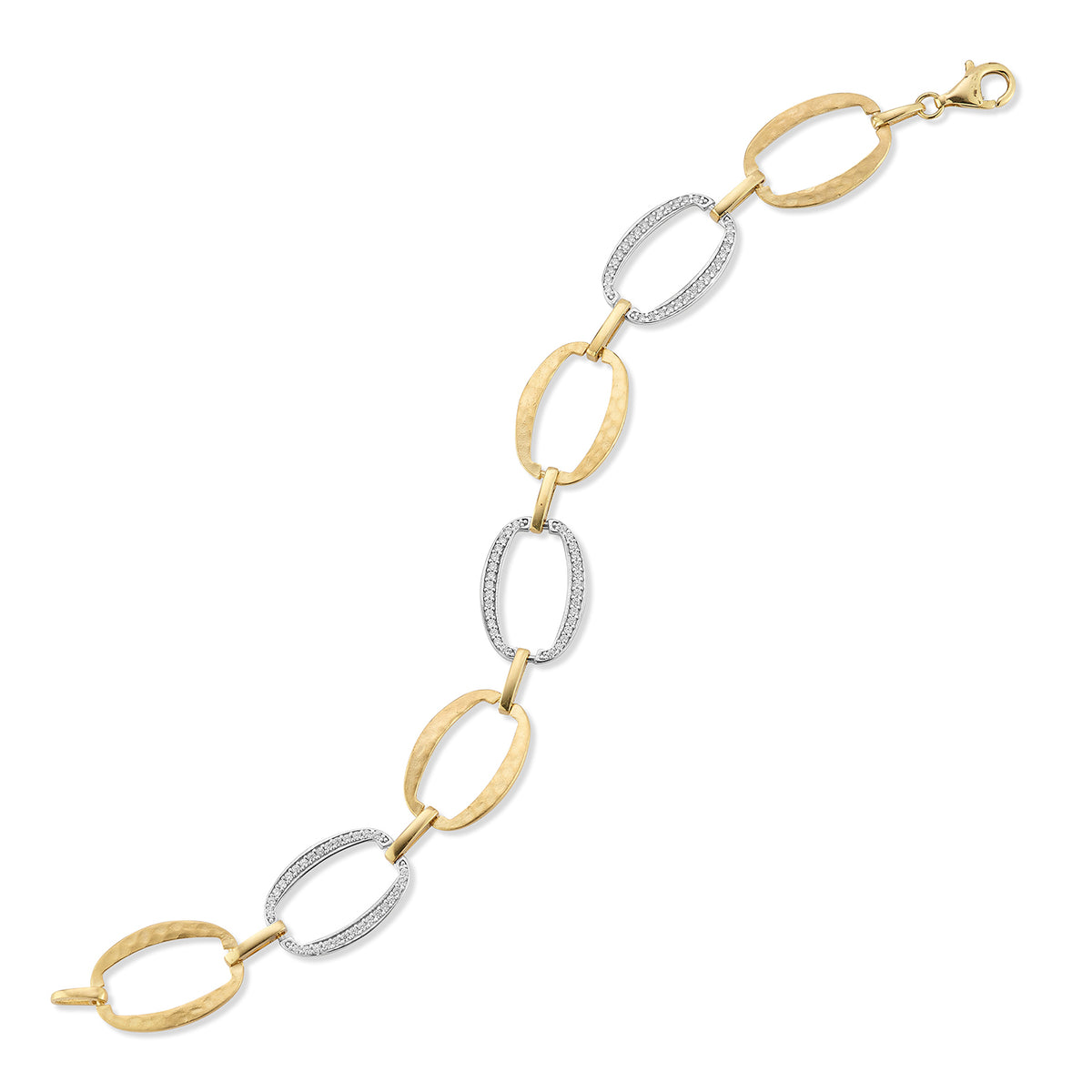 14K Gold 0.18 ct. tw. Ellipse Shaped Open Link Bracelet