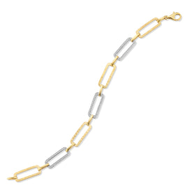 14K Gold 0.54 ct. tw. Rectangle-Shaped Open Link Bracelet