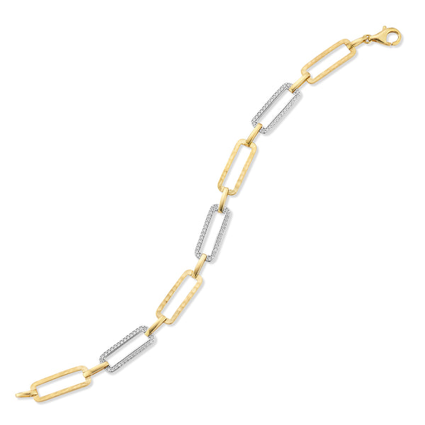 14K Gold 0.54 ct. tw. Rectangle-Shaped Open Link Bracelet