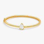 14K Gold 1.5 ct. tw. Tear-Drop Lab Grown Diamond Bangle