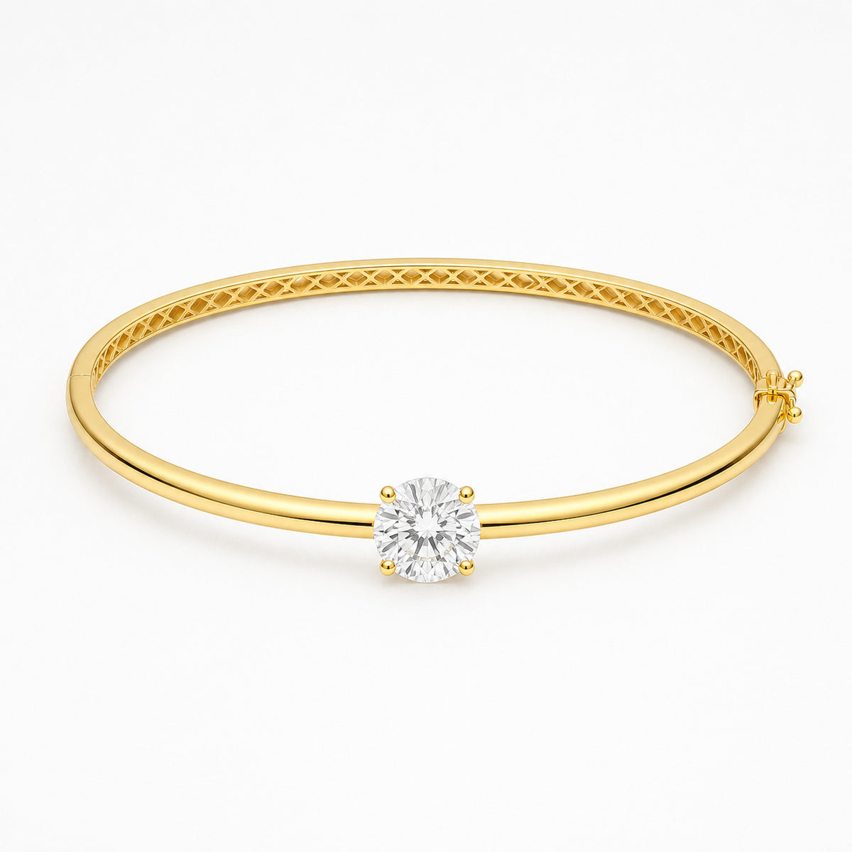 14K Gold 2.0 ct. tw. Round Lab Grown Diamond Bangle
