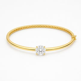 14K Gold 2.0 ct. tw. Round Lab Grown Diamond Bangle