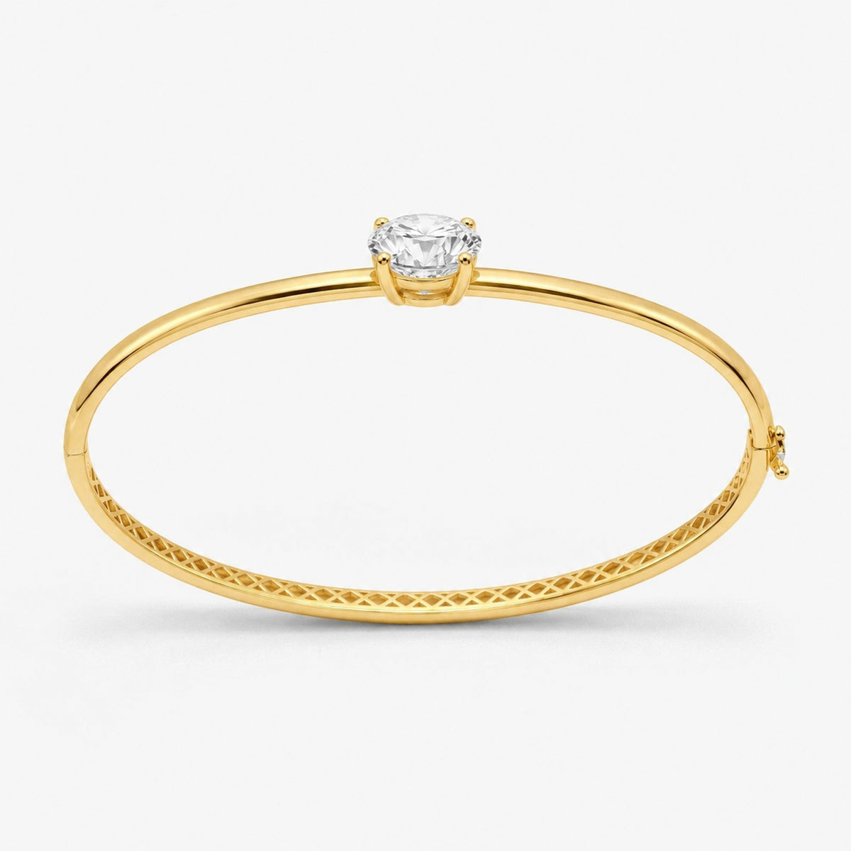 14K Gold 2.0 ct. tw. Round Lab Grown Diamond Bangle