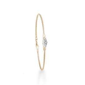 14K Gold 1.0 ct. tw. Marquise-Shaped Lab Grown Diamond Wire Bangle Bracelet