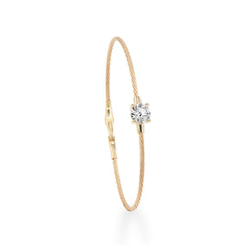 14K Gold 1.0 ct. tw. Round-Shaped Lab Grown Diamond Wire Bangle Bracelet