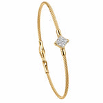 14K Gold 1.0 ct. tw. Princess-Shaped Lab Grown Diamond Wire Bangle Bracelet
