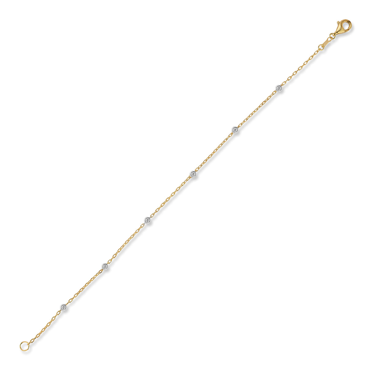 14K Gold 0.09 ct. tw. Diamond-by-the-Yard Bracelet
