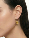 14K Gold 0.03 ct. tw. Diamond & 6.7ct Citrine Earrings