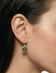 14K Gold 0.03 ct. tw. Diamond & 7.0ct Smokey Topaz Earrings