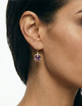 14K Gold 0.04 ct. tw. Diamond & 7.2CT Amethyst Earrings