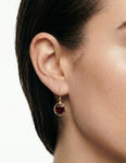 14K Gold 0.03 ct. tw. Diamond & 9.8CT Garnet Earrings
