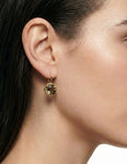 14K Gold 0.03 ct. tw. Diamond & 7.0CT Smokey Topaz Earrings