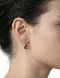 14K Gold 7.2CT Drop Smokey Topaz Color Earrings