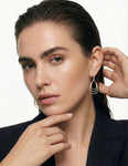 14K-Y TEAR-DROP EARR., 0.70CT