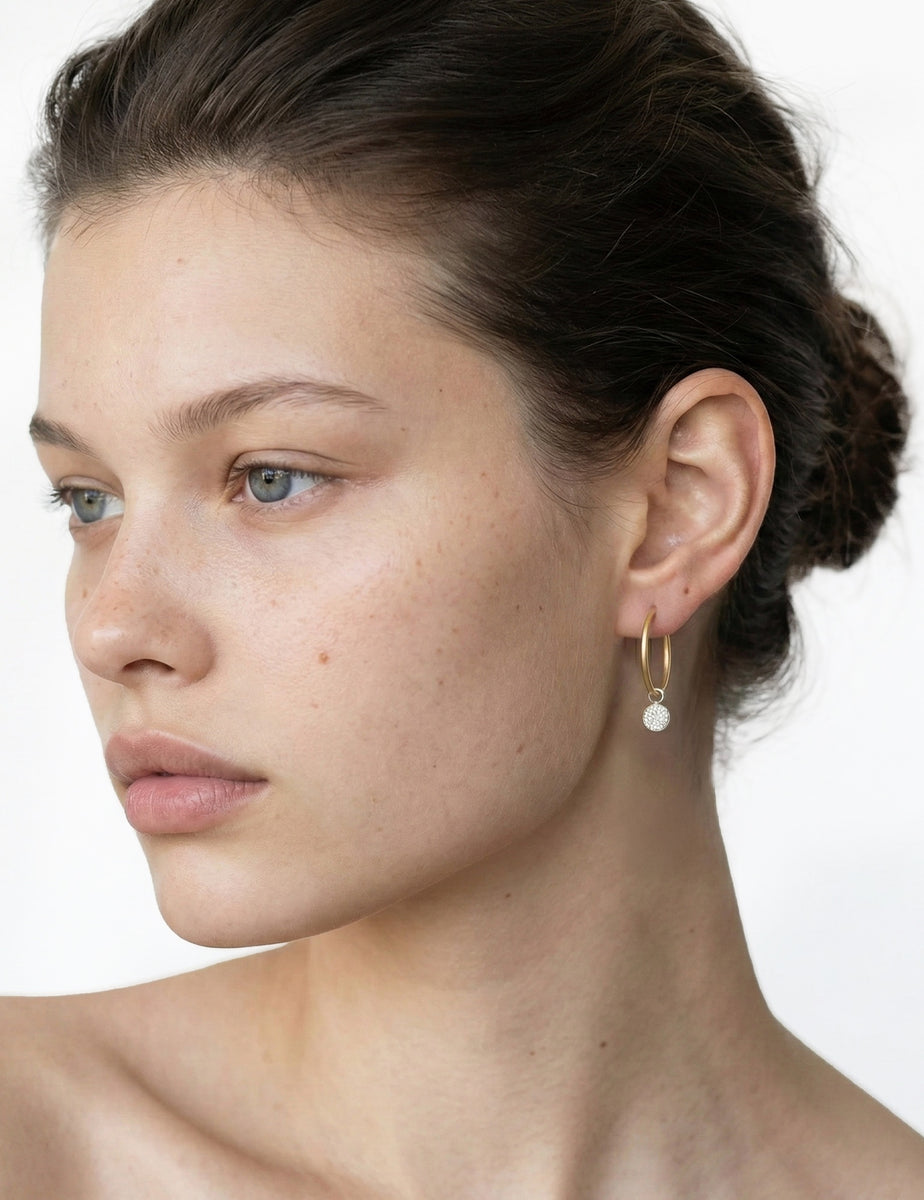 14K-Y 25mm HOOP EARR., 0.25CT
