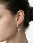 14K-Y 25mm HOOP EARR., 0.25CT
