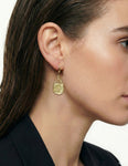 14K-Y FILIGREE EARR., 0.05CT