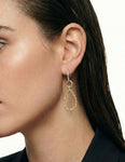 14K-Y TEAR-DROP EARR., 0.20CT
