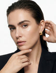 14K-Y FILIGREE HOOP EARR., 0.05CT