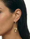 14K-Y DANGLING EARR., 0.15CT