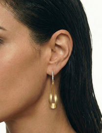 14K-Y DANGLING EARR., 0.15CT