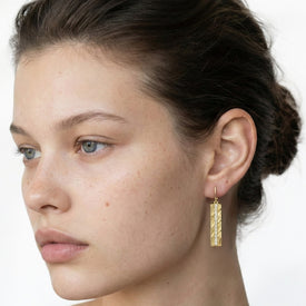14K Gold 0.30 ct. tw. Dog-Tag Dangling Earrings