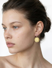 14K-Y DANGLING EARR., 0.15CT